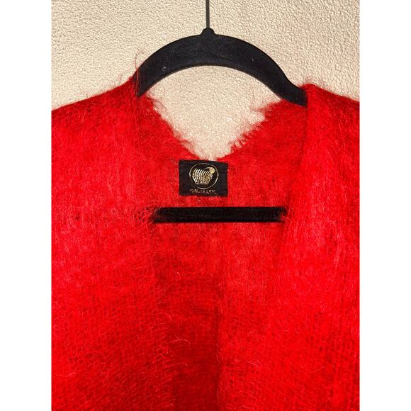 Mohair Wool Old Money Scandi Academia Red Orange Made England Shaw One Side - Picture 3 of 8